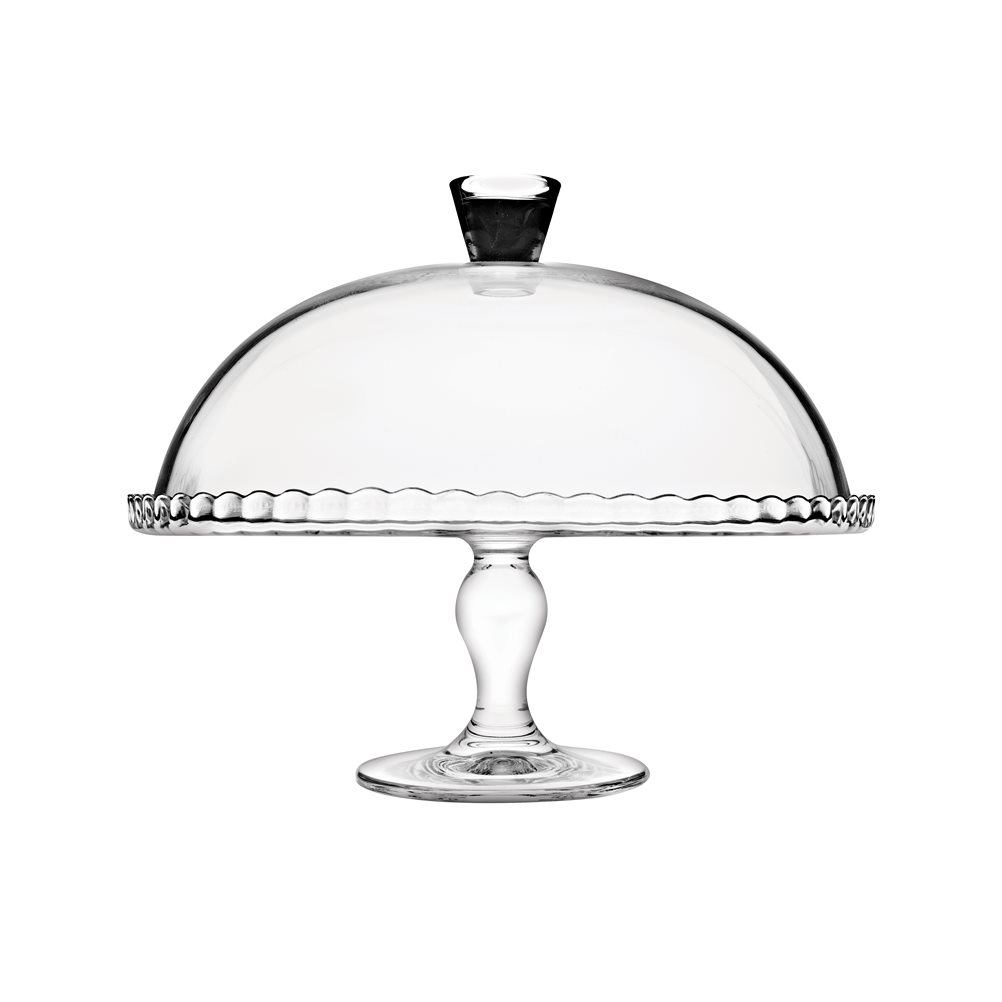 17-95200 ΤΟΥΡΤΙΕΡΑ PATISSERIE ΓΥΑΛΙΝΗ ΜΕ ΚΑΠΑΚΙ Ø32CM - Image 1