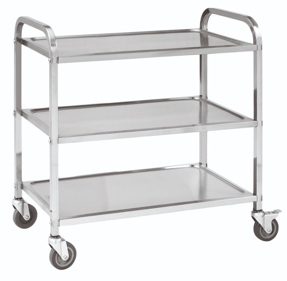 24-4103 ΤΡΟΛΛΕΪ INOX 3 ΡΑΦΙΑ 85x45x89 CM - Image 1