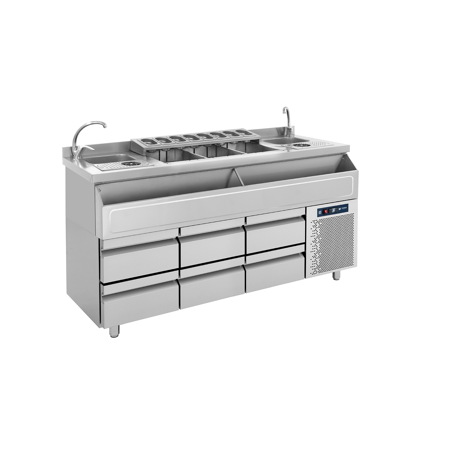 BRST-PS185 Barstation με ψυγείο 185 διπλού πόστου - Image 1