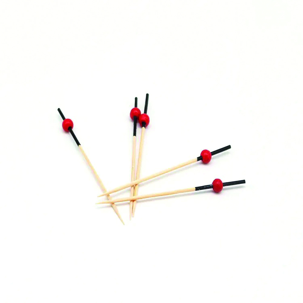 01-560 Ξυλάκι cocktail ''κόκκινη μπίλια'' 100τεμ. 12cm - Image 1