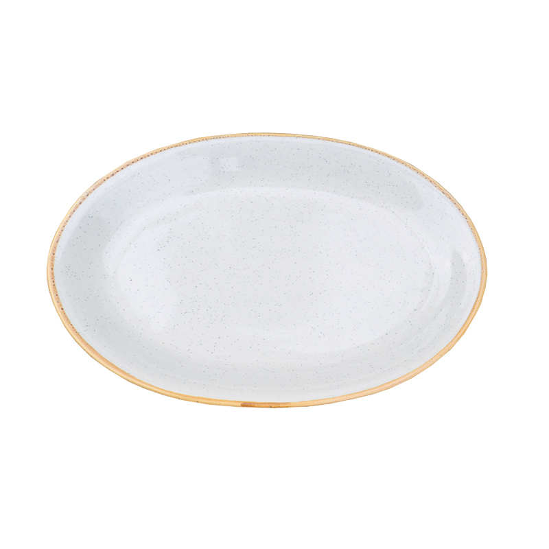06-853 Πιατέλα οβάλ πορσελάνη Natural Beige 29cm - Image 1