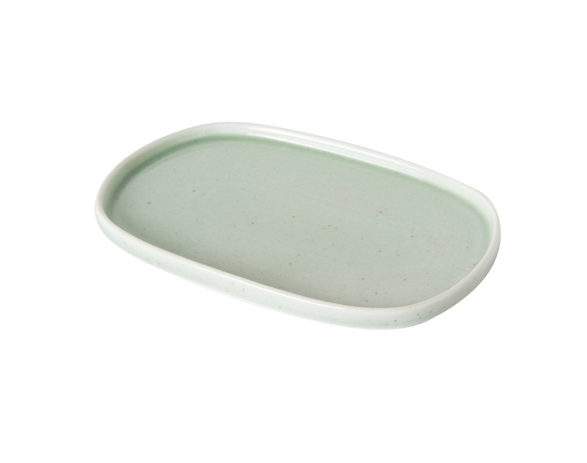 06-933 Πιατέλα οβάλ ταψάκι Flakes Menta 33.5x21.5cm - Image 1