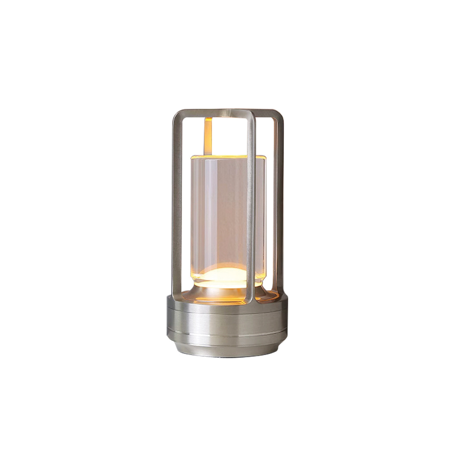 09-808 LAMP09,Επιτραπέζιο επαν/νο φωτιστικό 3πλού φωτισμού,με κουμπί,ρυθμιζόμενης έντασης,Φ9Χ17.5cm,silver - Image 1