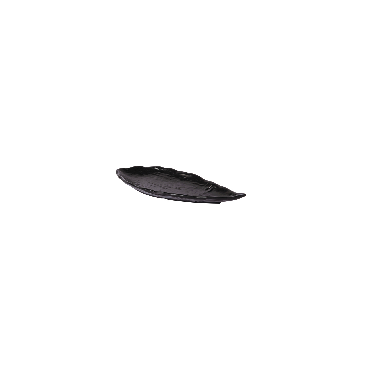 12-348 Πιάτο φύλλο μελαμίνης μαύρο 28x11x2.5cm - Image 1