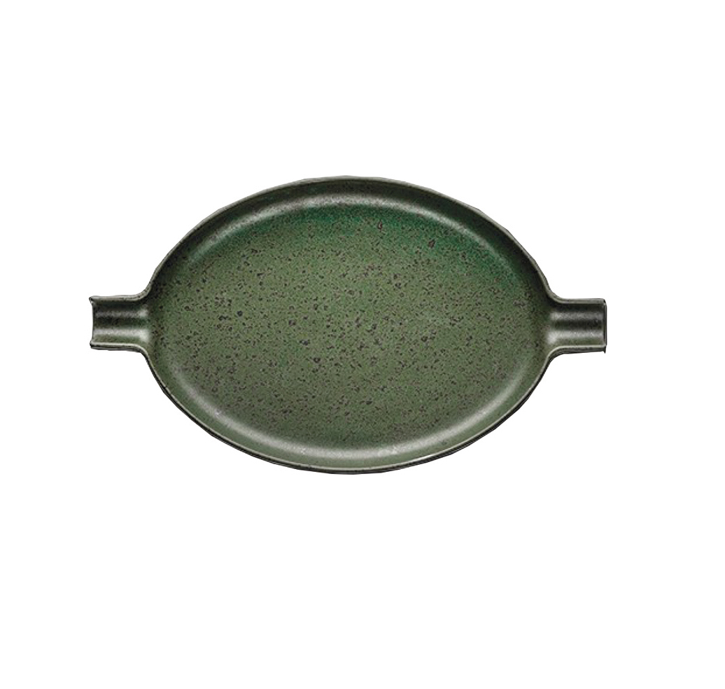 15-052 Πιατέλα Πορσελάνης οβάλ βαθιά Wings Olive 31cm x 17cm - Image 1