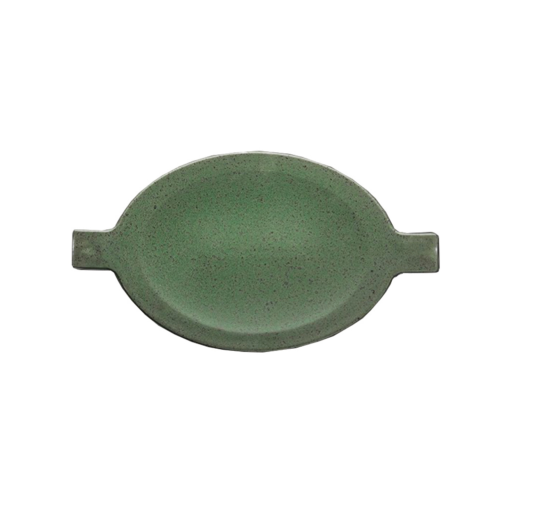 15-059 Πιάτο - καπάκι Πορσελάνης οβάλ Wings Olive 31cm x 17cm - Image 1